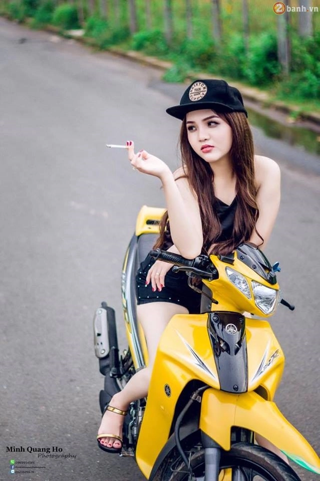 Yamaha 125zr tông vàng nổi bật đọ dáng cùng hot girl xinh đẹp tại trà vinh - 4