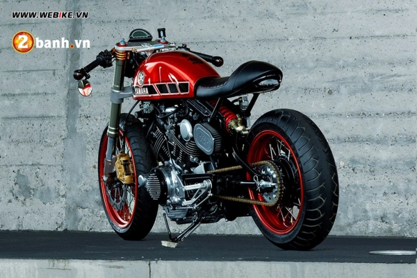 Yamaha tr1 chiếc cafe racer đen quyền lực và đỏ quý phái - 9