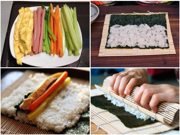 Cách làm cơm cuộn rong biển kimbap hàn quốc thơm ngon không bị khô - 4