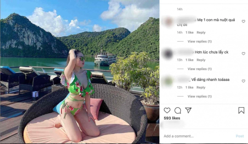 Con 8 tháng cô dâu 200 cây vàng diện bikini dây trên du thuyền làm mẹ vẫn quá sang chảnh - 7