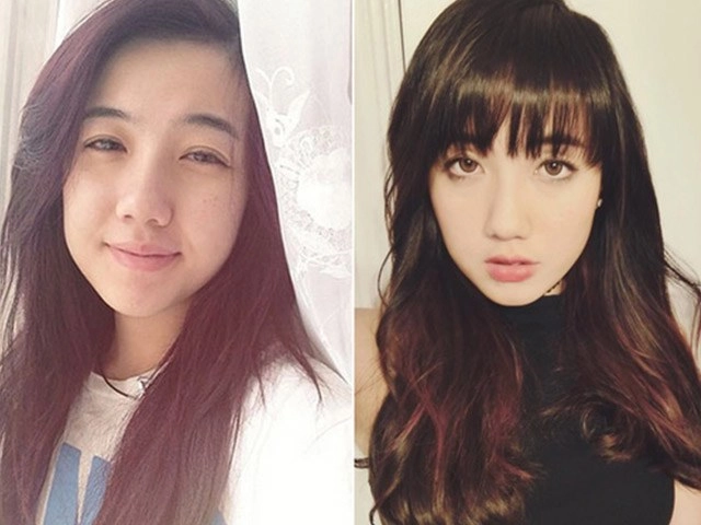 Gái xinh tiktok tay trang làm bao nguoi nga ngua đon mui got cam chi bang son phan - 9
