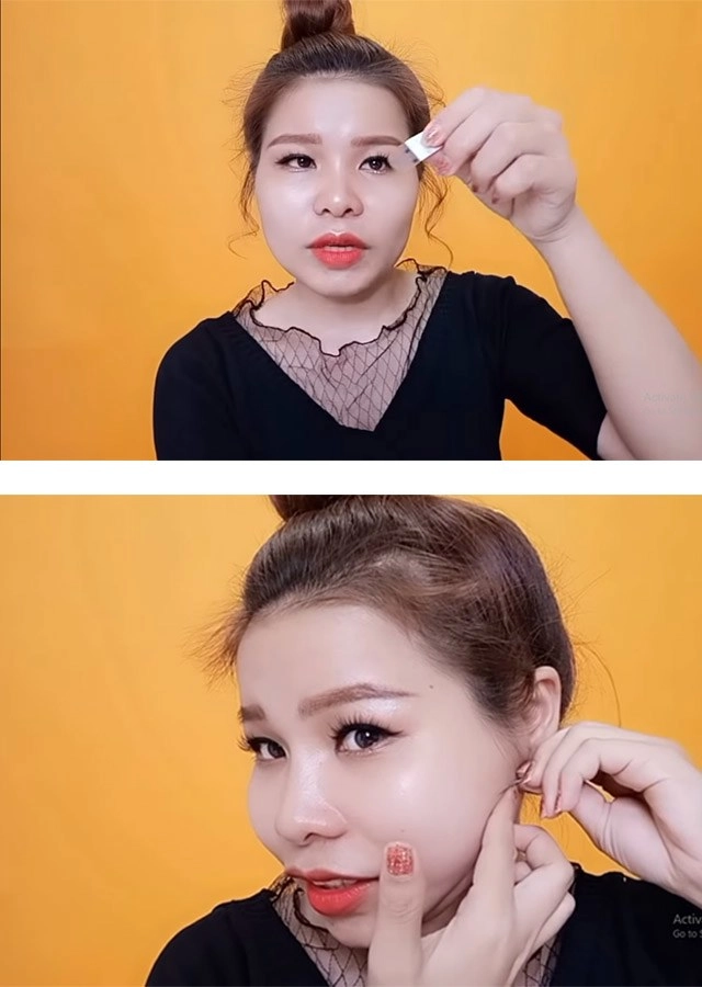 Gái xinh tiktok tay trang làm bao nguoi nga ngua đon mui got cam chi bang son phan - 11