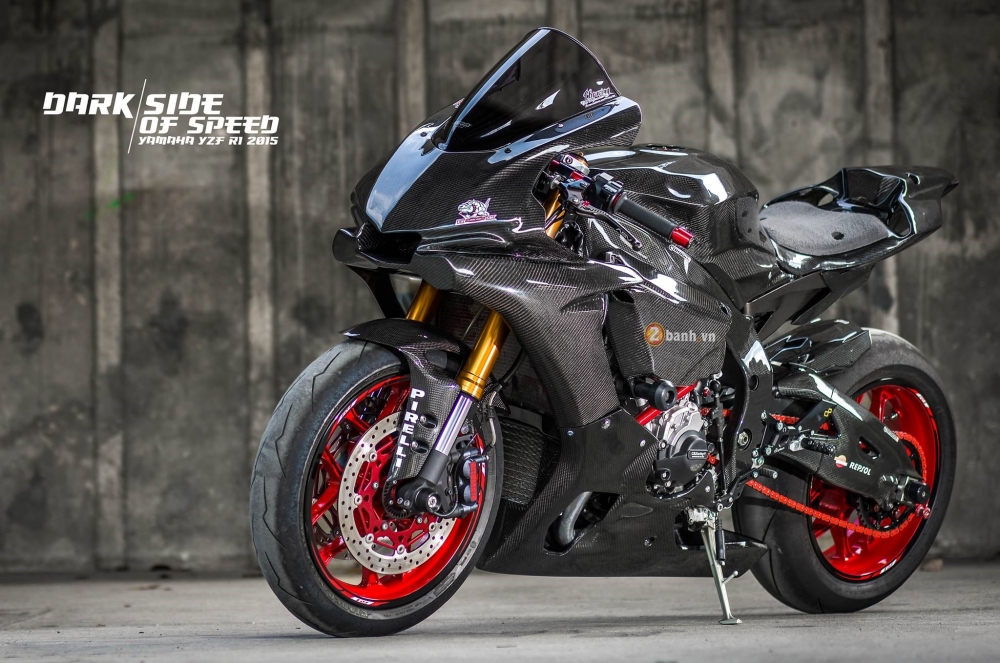 Yamaha r1 tinh tế trong bản độ full carbon mang tên dark side of speed - 1