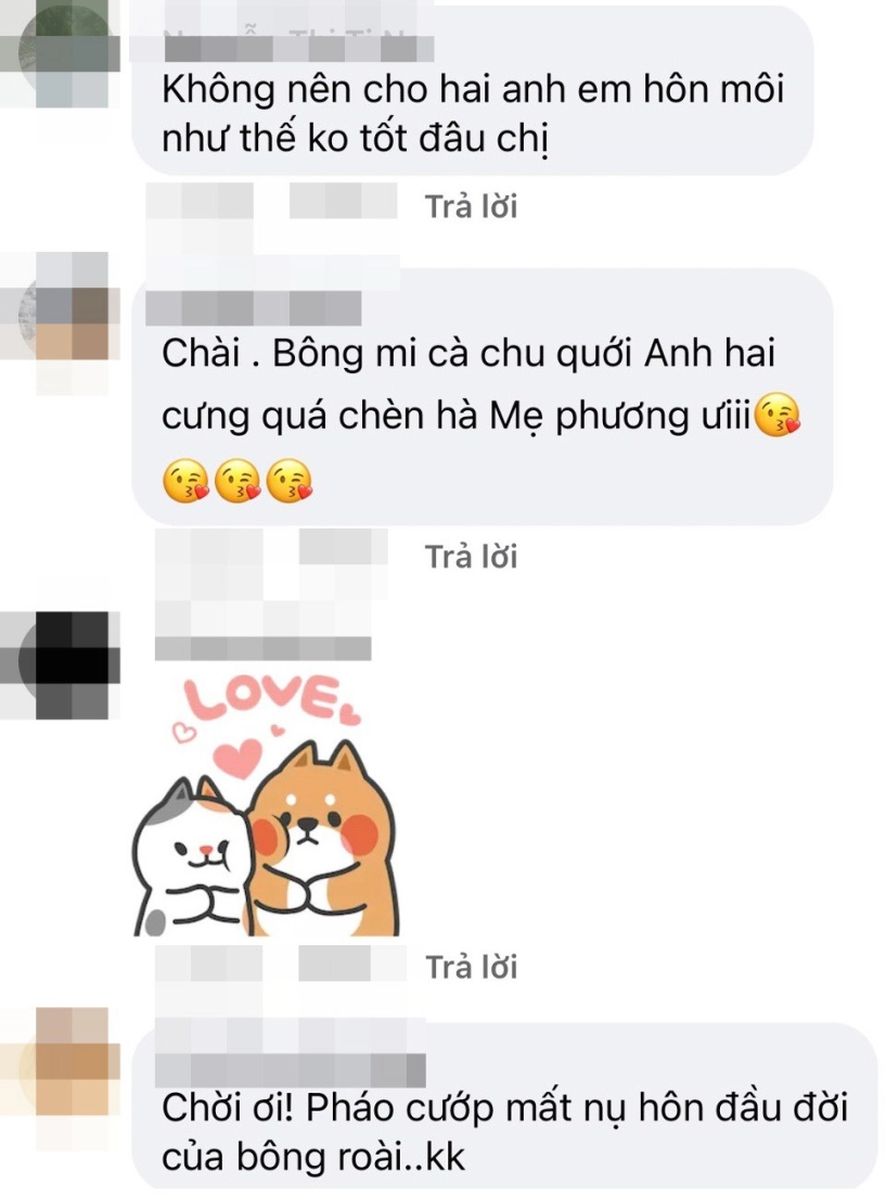 Con trai riêng lê phương hôn môi em gái cùng mẹ khác cha dân mạng nói đừng nên - 4