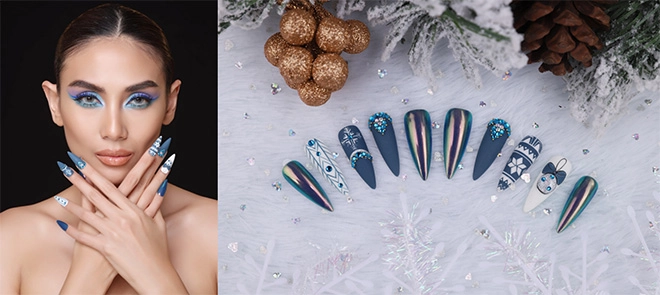 Cùng pang mỹ nguyên siêu mẫu võ hoàng yến tạo trend nail cho giáng sinh 2020 - 1
