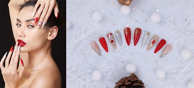 Cùng pang mỹ nguyên siêu mẫu võ hoàng yến tạo trend nail cho giáng sinh 2020 - 4