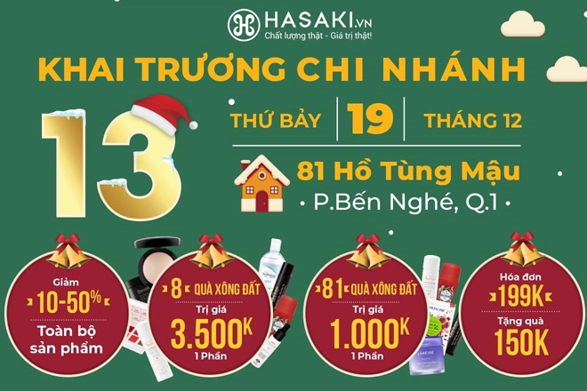 Hasaki sắp khai trương chi nhánh 13 nằm ngay trung tâm q1 mở bán hàng ngàn deal 1000đ thích mê - 1
