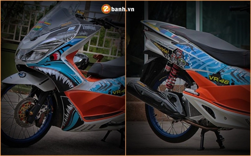 Honda pcx độ cực chất với phong cách cá mập xé gió của biker nước bạn - 1