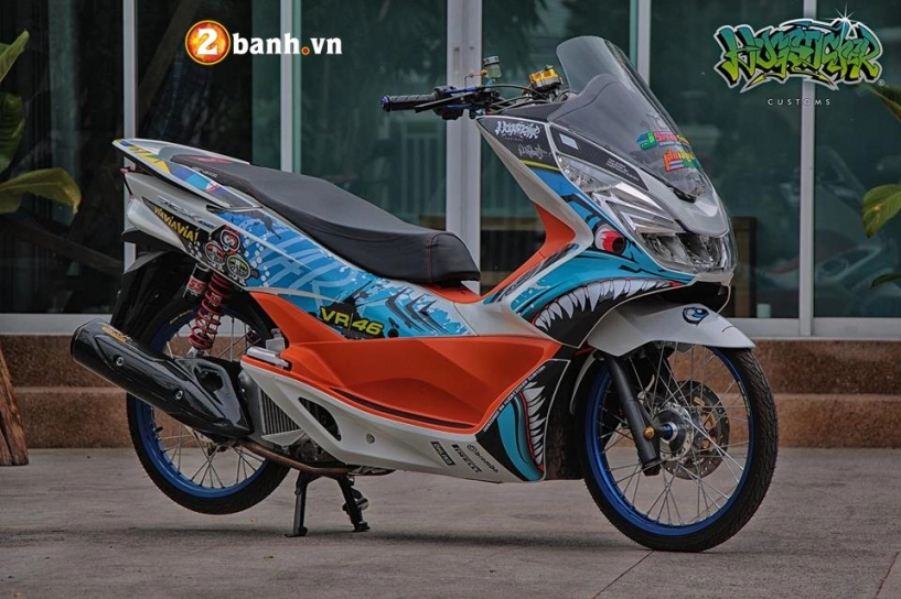 Honda pcx độ cực chất với phong cách cá mập xé gió của biker nước bạn - 2