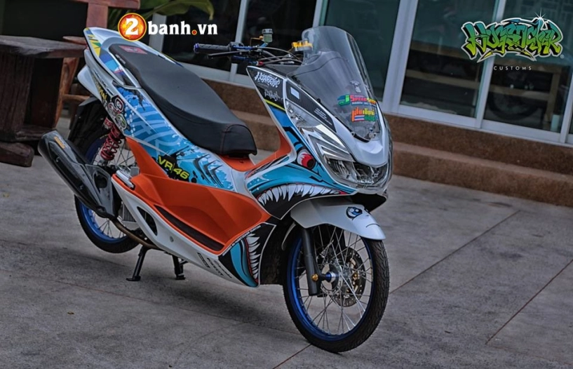 Honda pcx độ cực chất với phong cách cá mập xé gió của biker nước bạn - 3