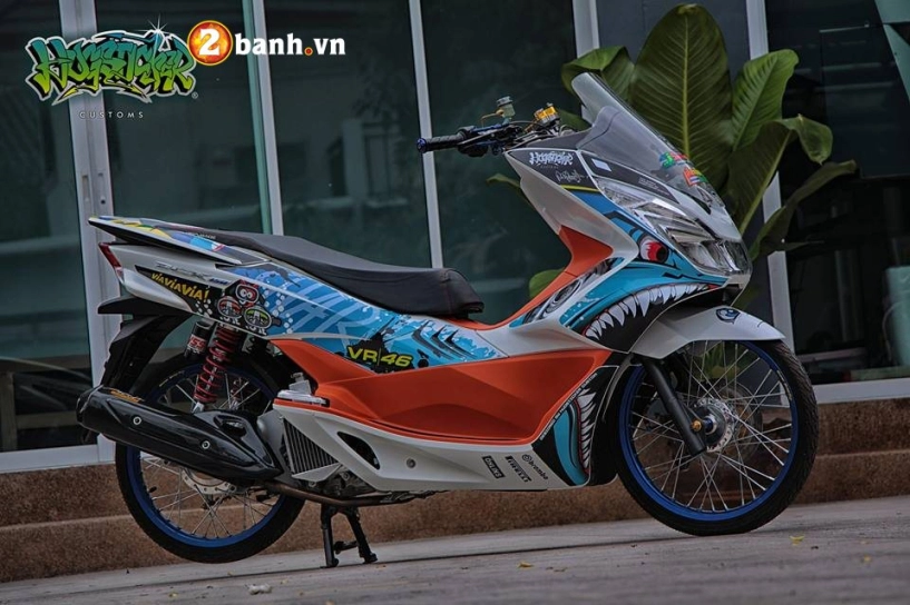 Honda pcx độ cực chất với phong cách cá mập xé gió của biker nước bạn - 5