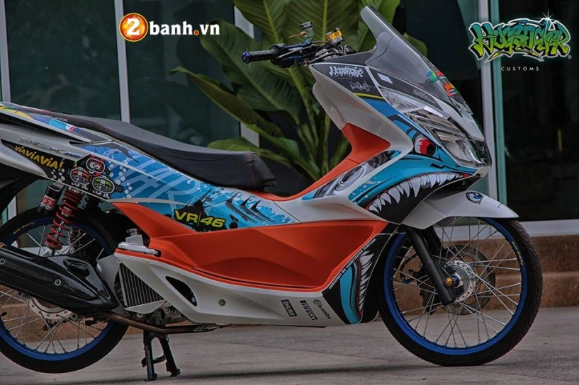 Honda pcx độ cực chất với phong cách cá mập xé gió của biker nước bạn - 7