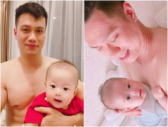 Khi bố v-biz cởi trần chăm con kim lý làm mẹ bỉm mê tít chồng lan khuê không kém - 12