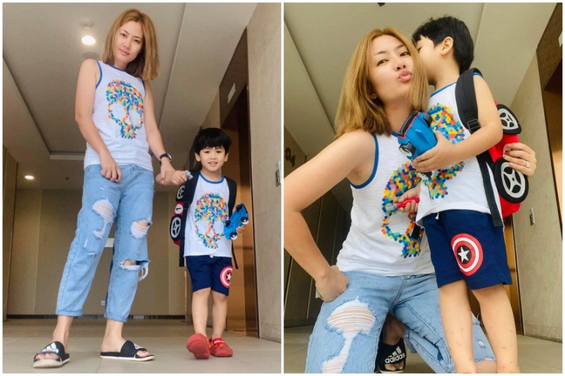Lộng lẫy ở đâu chứ đưa con đi học sao việt cũng quần đùi áo phông tuềnh toàng như ai - 3