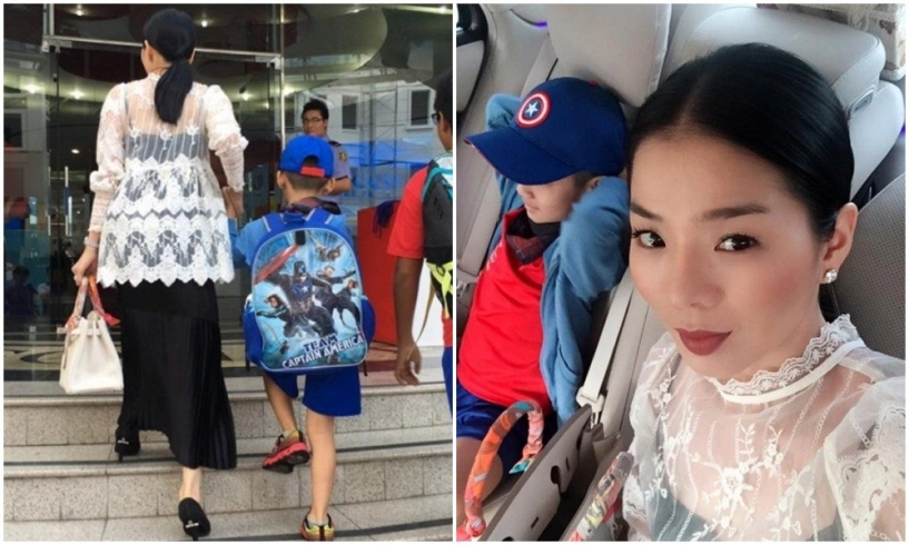 Lộng lẫy ở đâu chứ đưa con đi học sao việt cũng quần đùi áo phông tuềnh toàng như ai - 13