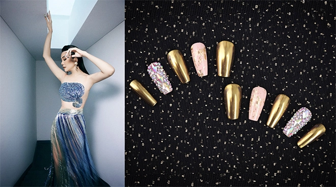Những mẫu nail đẹp mắt của pang mỹ nguyên trong show thời trang trần hùng - 2