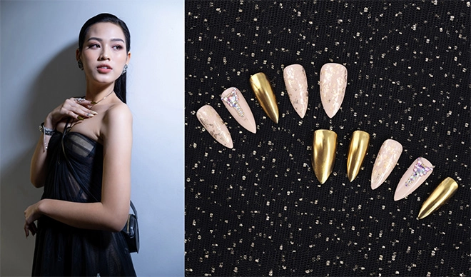 Những mẫu nail đẹp mắt của pang mỹ nguyên trong show thời trang trần hùng - 3