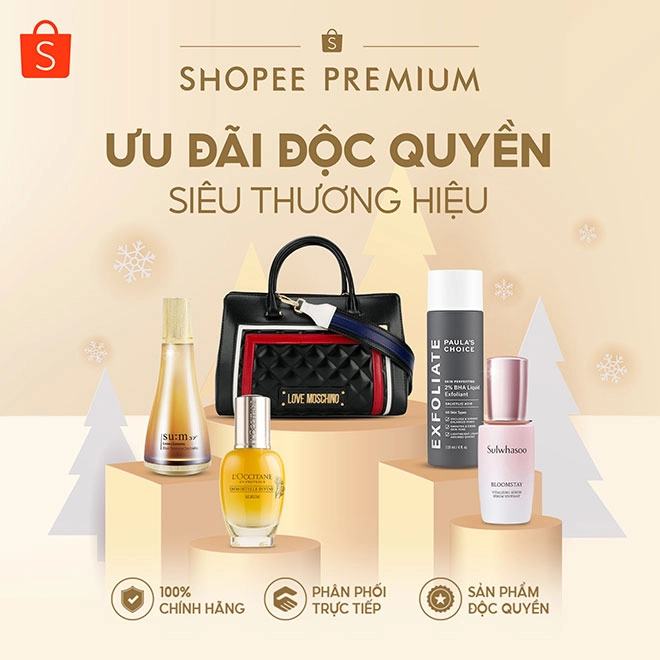 Shopee premium ưu đãi độc quyền siêu thương hiệu dịp cuối năm - 2