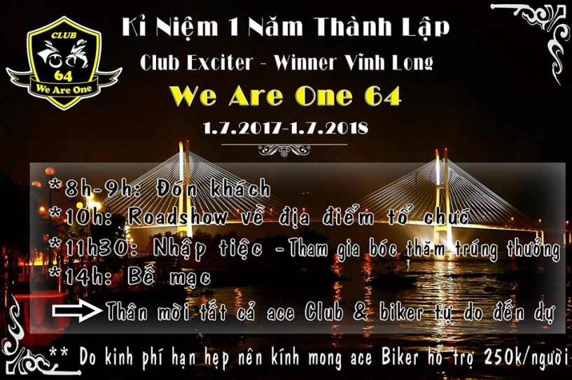 2banhvn đồng hành cùng club exciter we are one 64 vĩnh long mừng sinh nhật lần thứ i - 2