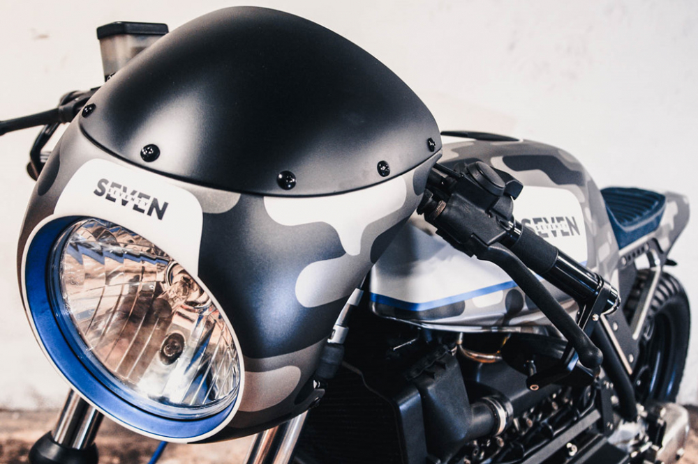 Bmw k100 cafe racer mang phong cách đậm chất quân đội - 5