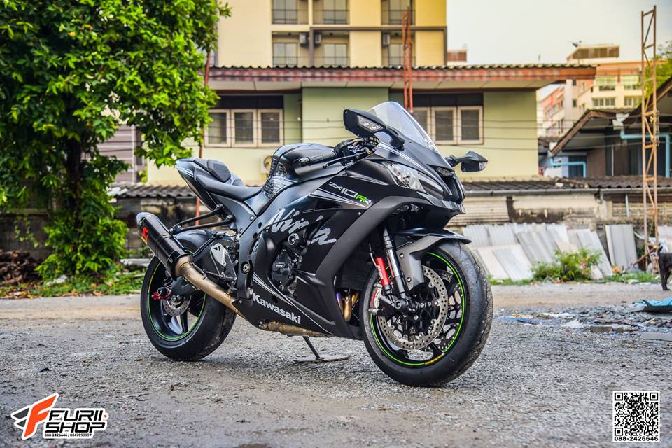 Kawasaki zx-10rr chiến thần tốc độ nâng cấp hoàn hảo qua hình phong full black - 16