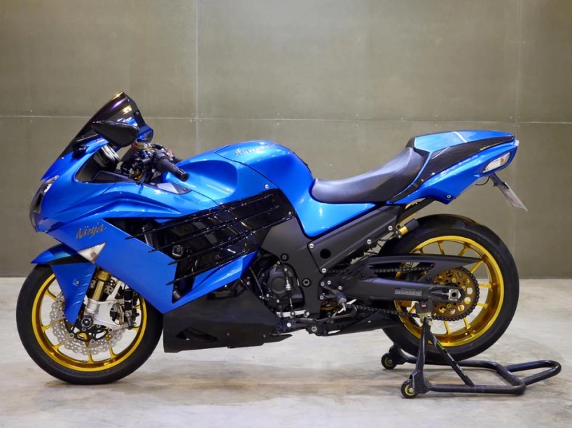 Kawasaki zx-14r hà mã hung tợn qua version race blue - 8