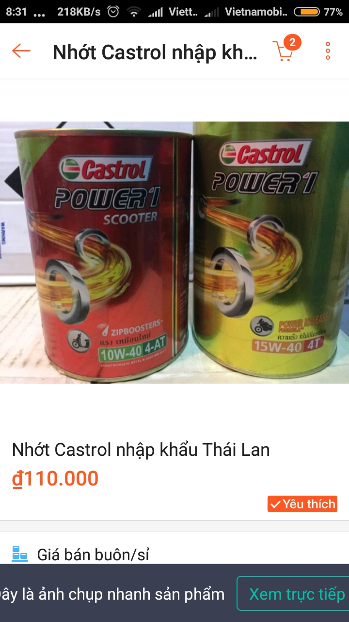 Nhớt castrol lon nhôm thailand là đồ giả đúng không aem - 1