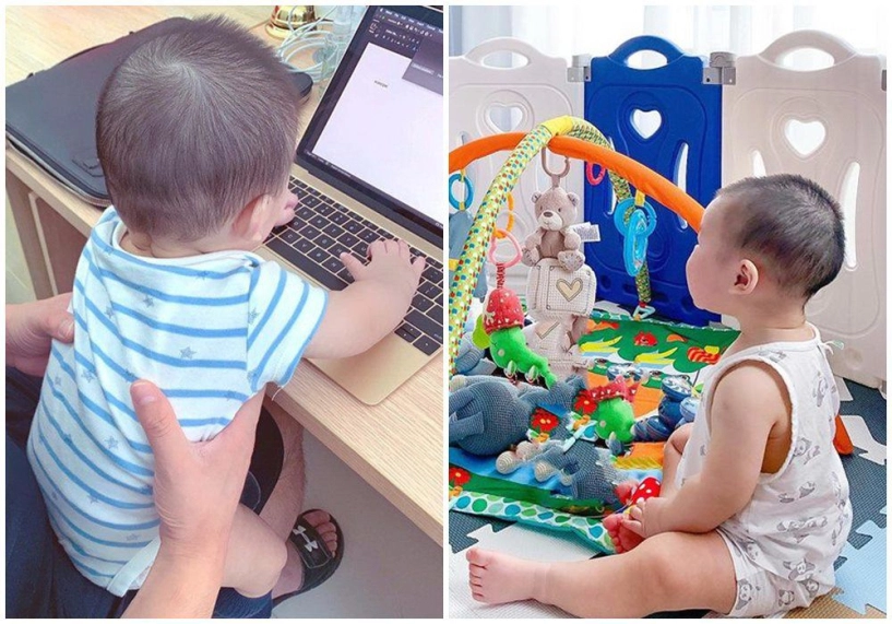 Tập thể dục quý tử nhà lan khuê được bố mẹ sắm hẳn đôi giày 13 triệu mang cho êm - 7