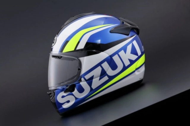 Suzuki kết hợp arai tạo ra phiên bản nón chaser-x suzuki ecstar motogp team - 4