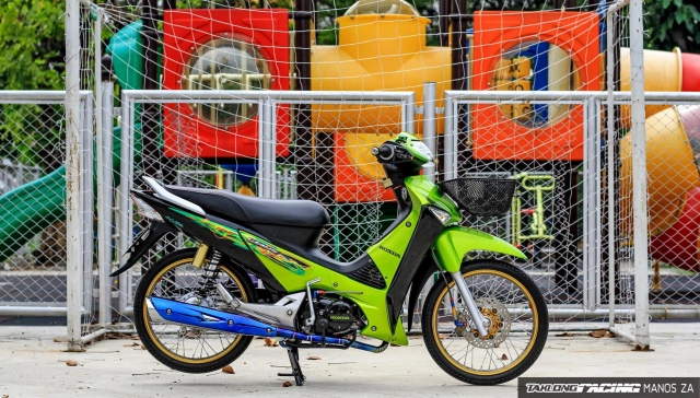 Wave 125 đô con ket xanh vơi option đô chơi căng đet cua biker thai - 3