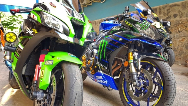 Yamaha r3 độ chất ngất với team đấu monster energy motogp 2019 của biker việt - 1