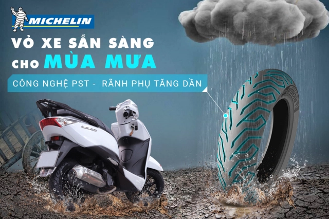 Vỏ xe michelin city grip cho honda lead - sẵn sàng cho mùa mưa - 1