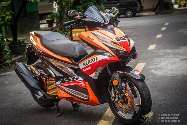 Yamaha nvx 155 độ phong cách repsol ấn tượng với bộ giảm xóc đơn - 6