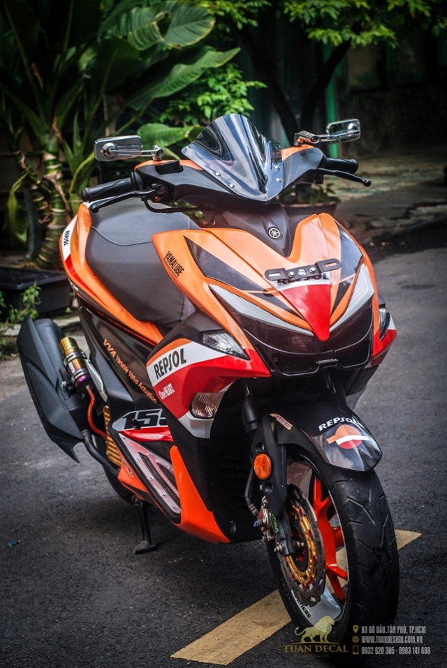 Yamaha nvx 155 độ phong cách repsol ấn tượng với bộ giảm xóc đơn - 8