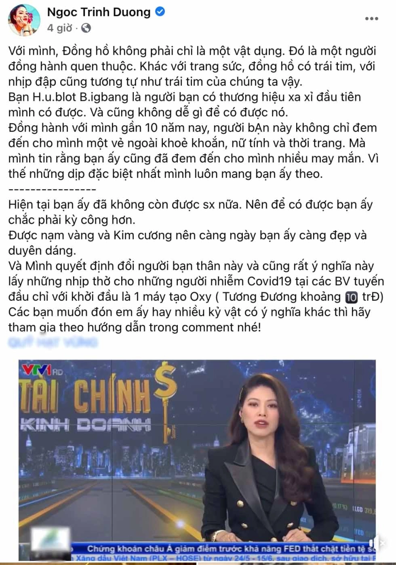 Btv ngọc trinh đấu giá đồng hồ hàng hiếm quyên góp mua máy thở - 8