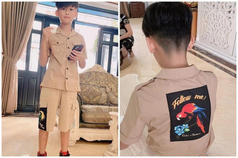 Con trai lệ quyên 9 tuổi mê giày hiệu được bố đầu tư phong cách ăn mặc chuẩn rich kid - 2