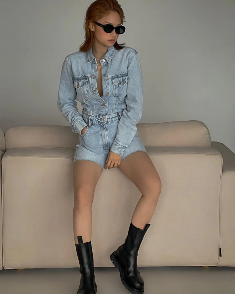 đại chiến phong cách denim on denim kỳ duyên miu lê hay yến trang ngầu nhất - 2