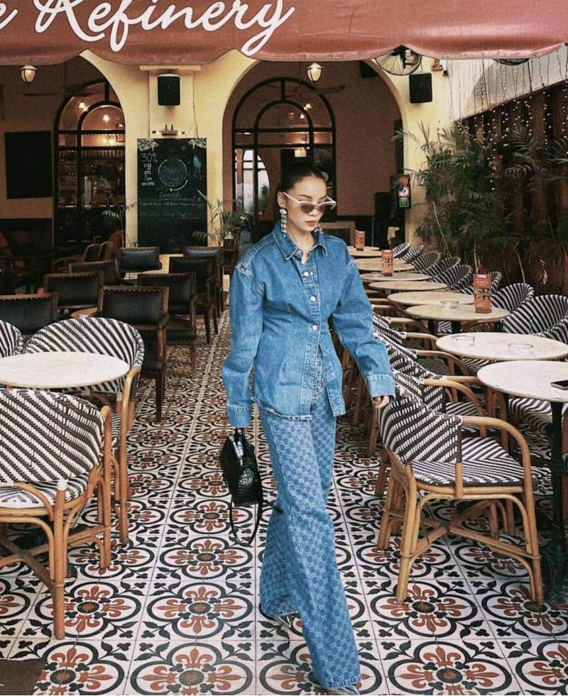 đại chiến phong cách denim on denim kỳ duyên miu lê hay yến trang ngầu nhất - 9