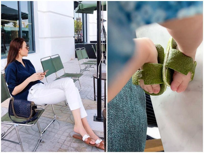 Đàm thu trang diện dép cây nhà lá vườn cho con công năng ăn đứt dép hiệu của mẹ - 7