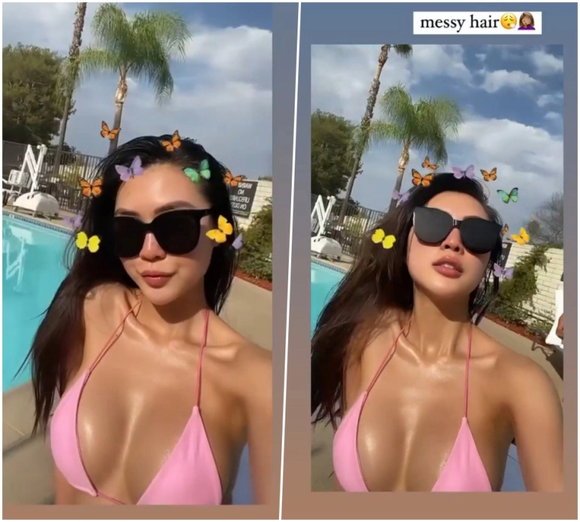 Dạo phố mỹ hoa hậu từng bị vu khống thuộc đường dây tú ông diện bikini khoe ngực bức thở - 5
