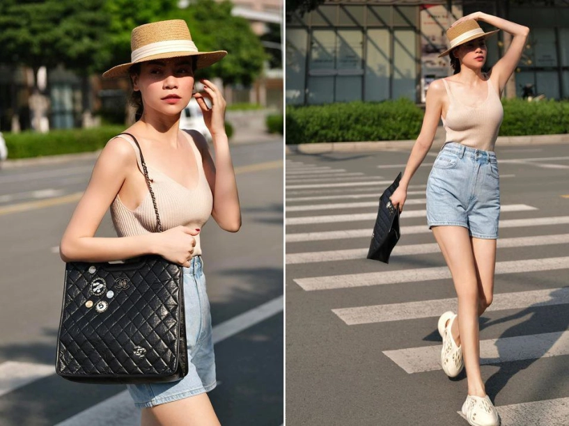 Đồ len móc lưới đâu chỉ diện vào mùa đông sao việt còn ốp luôn cho outfit ngày hè - 6