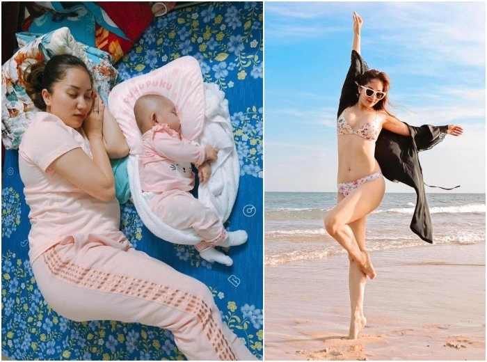 đứng hình trước vùng bụngmỡ màu của khánh thichọn sai váy áo liền phí hoài dáng mi nhon - 1