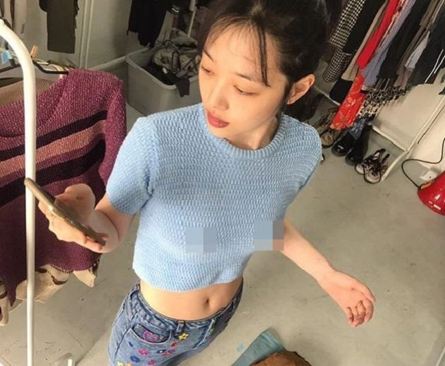 gái hư xứ hàn mặc mốt no bra người ném đá kẻ bênh chằm chặp - 7