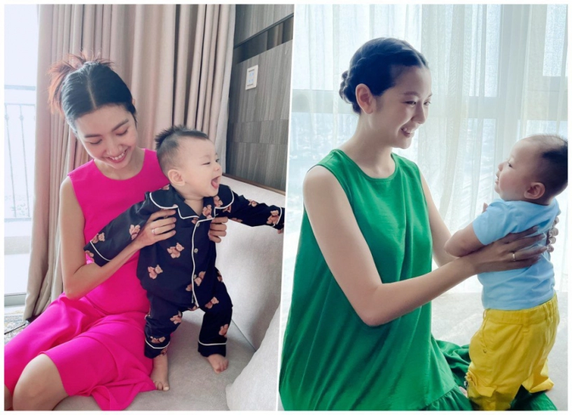 Khi hoa hậu làm mẹ bỉm cất hết váy áo lộng lẫy ở nhà mặc xoàng xĩnh nhận khó ra - 14