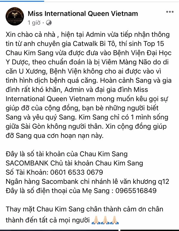 Mỹ nhân bốc lửa nhất hoa hậu chuyển giới việt nam gặp bạo bệnh - 1