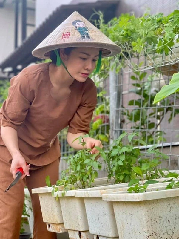 Nhật kim anh đón mẹ lên ở cùng hằng ngày chăm sóc vườn rau xanh vào mùa dịch - 4