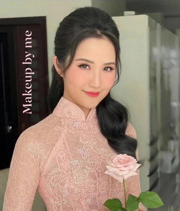 Primmy trương cô dâu của phan thành diện áo dài hồng makeup ngọt ngào ngày đính hôn - 10