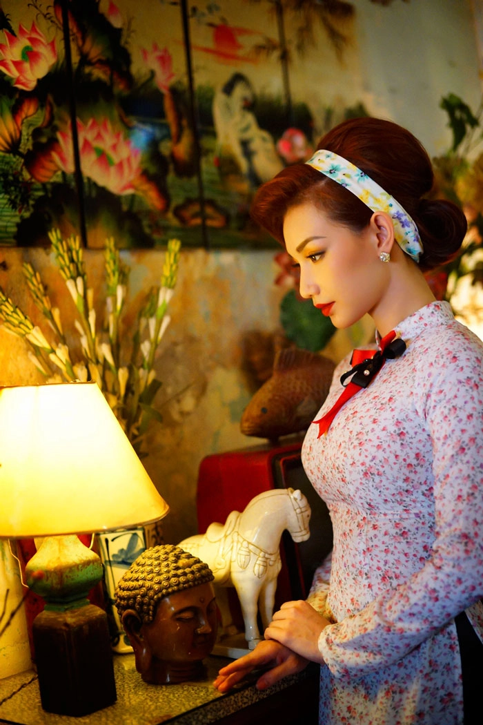 Quỳnh chi khoe nhan sắc gái một con với áo dài truyền thống - 9