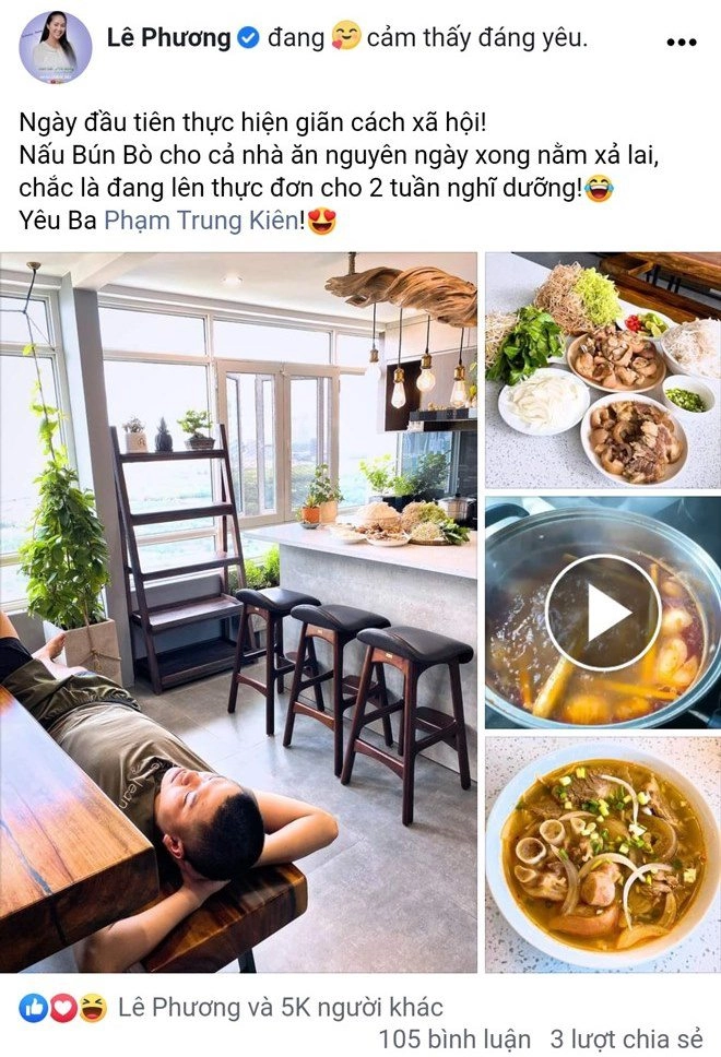 Sài gòn giãn cách lê phương bảo thy được chồng phục vụ lan khuê nấu 3 bữa tắm 4 lần - 2