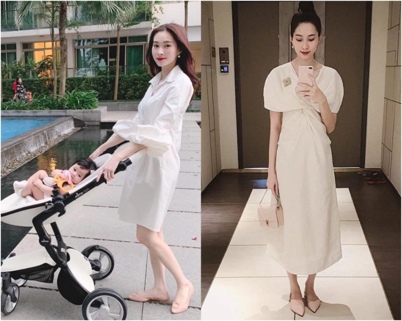 So style mẹ 2 con đặng thu thảo với trước đây vẫn diện đầm trắng nhưng giờ sang chảnh hơn - 12